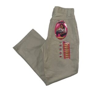 Vintage Lee Denim Rider Girls Size 14 Carpenter‎ Khaki Baggy Y2k Wide Leg Pants